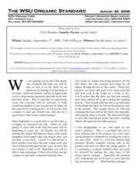 WSU Organic Standard, August 26, 2008