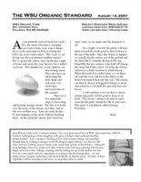 WSU Organic Standard, August 14, 2007