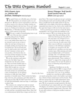 WSU Organic Standard, August 8, 2006