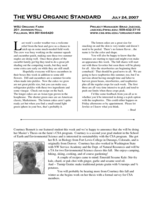 WSU Organic Standard, July 24, 2007
