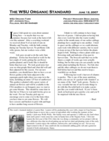 WSU Organic Standard, June 12, 2007