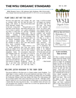 WSU Organic Standard, May 18, 2009