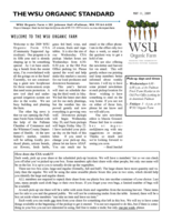 WSU Organic Standard, May 11, 2009