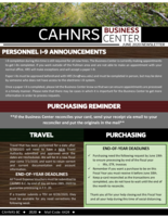 CAHNRS Business Center Newsletter, June 2020