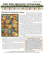 WSU Organic Standard, October 17, 2011