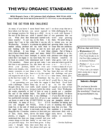 WSU Organic Standard, September 28, 2009