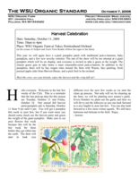 WSU Organic Standard, October 7, 2008