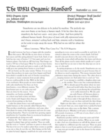 WSU Organic Standard, September 19, 2006