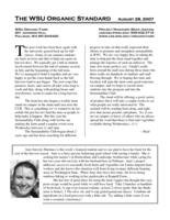 WSU Organic Standard, August 28, 2007