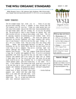 WSU Organic Standard, August 17, 2009