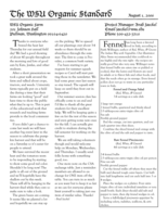 WSU Organic Standard, August 1, 2006