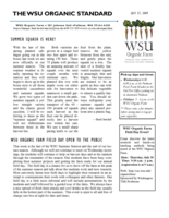 WSU Organic Standard, July 27, 2009