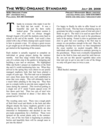 WSU Organic Standard, July 29, 2008