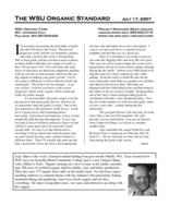 WSU Organic Standard, July 17, 2007