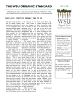 WSU Organic Standard, July 13, 2009