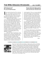 WSU Organic Standard, July 10, 2007