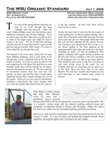 WSU Organic Standard, July 1, 2008