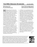 WSU Organic Standard, June 26, 2007