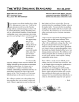 WSU Organic Standard, May 22, 2007