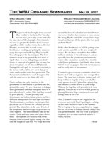 WSU Organic Standard, May 29, 2007
