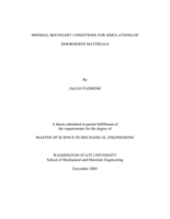 Minimal boundary conditions for simulations of disordered materials