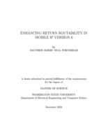 Enhancing return routability in Mobile IP Version 6