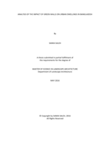 Analysis of the impact of green walls on urban dwellings in Bangladesh