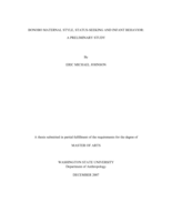 Bonobo maternal style, status-seeking and infant behavior: a preliminary study