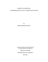 Nurses with disabilities: a phenomenological study of nurses who are blind