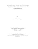 Gender role conflict and the drive for muscularity: predictors of problematic drinking behaviors in college aged men