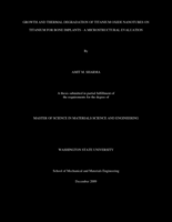 Growth and thermal degradation of titanium oxide nanotubes on titanium for bone implants: a microstructural evaluation