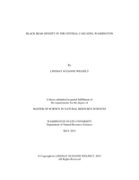 Black bear density in the central Cascades, Washington