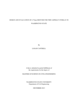 Design and evaluation of 4.75mm mixture for thin asphalt overlay in Washington State