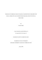 The role of communication in political participation: exploring the social normative and cognitive processes related to political behaviors