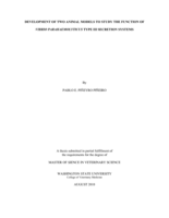 Development of two animal models to study the function of Vibrio parahaemolyticus type III secretion systems