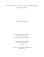 Occupational history and land use at Rock Creek Shelter (35LK22), Southeastern Oregon
