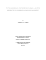 Functional significance of superoxide dismutase (SOD-1): genotypic and phenotypic polymorphism in clonal lines of rainbow trout