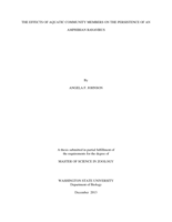 The effects of aquatic community members on the persistence of an amphibian Ranavirus