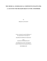 The chemical and biological components of rainwater: A case study for the habitability of the atmosphere