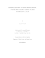 Permissive early voting and registration requirements: an examination of political culture's influence on state electoral policy