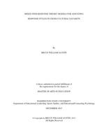 Mixed item response theory models for adjusting response styles in cross-cultural datasets