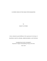 Clothing needs of teen girls with disabilities