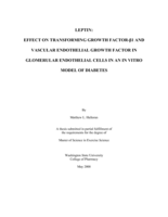 Leptin: effect on transforming growth factor-b1 and vascular endothelial growth factor in glomerular endothelial cells in an in vitro model of diabetes