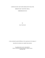 Configuration and code generation tools for middleware targeting small, embedded devices