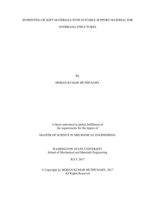 3D printing of soft materials with suitable support material for overhang structures