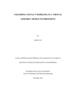 Colliding contact modeling in a virtual assembly design environment