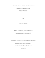 Integrating augmented reality into the landscape architecture design process