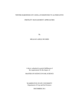 Winter hardiness of canola in response to alternative fertility management approaches