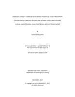Emergent literacy literature review and theoretical study: preliminary exploration of language interaction between adults and children during shared reading using print books and electronic books