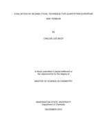 Evaluation of an analytical technique for quantifying europium and terbium